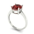 thumbnail image 1 of 2.5ct oval cut red natural garnet 18k white gold Bridal Wedding Engagement Promise Anniversary Ring for Women size 3.5, 1 of 7