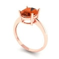 thumbnail image 1 of 2.5ct oval cut red Zircon 18k rose gold Bridal Wedding Engagement Promise Anniversary Ring for Women size 8, 1 of 7