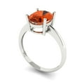thumbnail image 1 of 2.5ct oval cut red Zircon 18k white gold Bridal Wedding Engagement Promise Anniversary Ring for Women size 7.75, 1 of 7