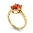 thumbnail image 1 of 2.5ct oval cut red Zircon 18k yellow gold Bridal Wedding Engagement Promise Anniversary Ring for Women size 8, 1 of 7
