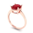 thumbnail image 1 of 2.5ct oval cut red ruby 14k rose gold Bridal Wedding Engagement Promise Anniversary Ring for Women size 7, 1 of 7
