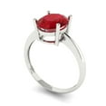 thumbnail image 1 of 2.5ct oval cut red ruby 14k white gold Bridal Wedding Engagement Promise Anniversary Ring for Women size 7.75, 1 of 7
