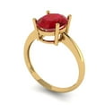 thumbnail image 1 of 2.5ct oval cut red ruby 14k yellow gold Bridal Wedding Engagement Promise Anniversary Ring for Women size 4.25, 1 of 7