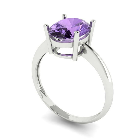 2.5ct oval cut alexandrite 14k white gold Bridal Wedding Engagement Promise Anniversary Ring for Women size 4.75