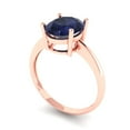 thumbnail image 1 of 2.5ct oval cut blue sapphire 18k rose gold Bridal Wedding Engagement Promise Anniversary Ring for Women size 9.25, 1 of 7