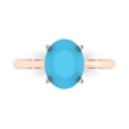 thumbnail image 1 of Clara Pucci 14K Rose Gold Solid Gold Turquoise Solitaire Anniversary Ring for Women - 2.5 cttw Oval Cut, 1 of 7