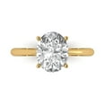 thumbnail image 1 of 2.5 tcw Oval Cut Engagement Ring for Women, White Sapphire Solitaire Bridal Promise Ring for Her in 14K Yellow Gold, 1 of 7