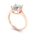 thumbnail image 1 of 2.5ct oval cut white sapphire 18k rose gold Bridal Wedding Engagement Promise Anniversary Ring for Women size 3.5, 1 of 7