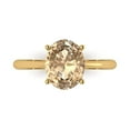 thumbnail image 1 of Clara Pucci 14K Yellow Gold Solid Gold YellowMoissanite Solitaire Anniversary Ring for Women - 2.5 cttw Oval Cut, 1 of 7
