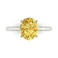 thumbnail image 1 of Clara Pucci 14K White Gold Solid Gold Citrine Solitaire Anniversary Ring for Women - 2.5 cttw Oval Cut, 1 of 7
