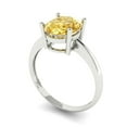 thumbnail image 1 of 2.5ct oval cut yellow natural citrine 18k white gold Bridal Wedding Engagement Promise Anniversary Ring for Women size 8.5, 1 of 7