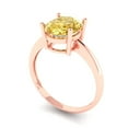 thumbnail image 1 of 2.5ct oval cut yellow Zircon 14k rose gold Bridal Wedding Engagement Promise Anniversary Ring for Women size 9.25, 1 of 7