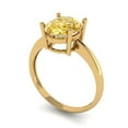thumbnail image 1 of 2.5ct oval cut yellow Zircon 18k yellow gold Bridal Wedding Engagement Promise Anniversary Ring for Women size 10.5, 1 of 7
