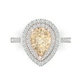 thumbnail image 1 of 2.48 ctw with Simulated Diamond Halo Accents Anniversary Ring for Women | Pear Cut Natural Morganite | Hyperallergenic Solid 18K White/Rose Gold, 1 of 5