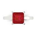 thumbnail image 1 of 2.5 ctw Solitaire Anniversary Ring for Women | Princess Cut Simulated Ruby | Hyperallergenic Solid 18K White Gold, 1 of 5