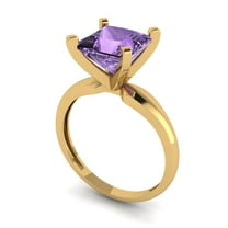 2.5ct princess cut alexandrite 18k yellow gold Bridal Wedding Engagement Promise Anniversary Ring for Women size 3.75