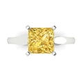 thumbnail image 1 of 2.5 ct Princess Cut Natural Citrine Solitaire 14K White Gold Womens Engagement Ring, 1 of 5