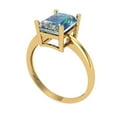 thumbnail image 1 of 2.5ct radiant cut blue moissanite 18k yellow gold Bridal Wedding Engagement Promise Anniversary Ring for Women size 9.75, 1 of 7
