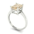 thumbnail image 1 of 2.5ct radiant cut brown natural morganite 18k white gold Bridal Wedding Engagement Promise Anniversary Ring for Women size 5.25, 1 of 7