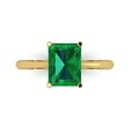 thumbnail image 1 of Clara Pucci 14K Yellow Gold Solid Gold Emerald Solitaire Anniversary Ring for Women - 2.5 cttw Radiant Cut, 1 of 8