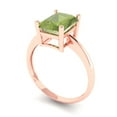 thumbnail image 1 of 2.5ct radiant cut green natural peridot 18k rose gold Bridal Wedding Engagement Promise Anniversary Ring for Women size 5.25, 1 of 7