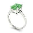 thumbnail image 1 of 2.5ct radiant cut green Zircon 18k white gold Bridal Wedding Engagement Promise Anniversary Ring for Women size 5.25, 1 of 7