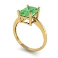 thumbnail image 1 of 2.5ct radiant cut green Zircon 18k yellow gold Bridal Wedding Engagement Promise Anniversary Ring for Women size 8.25, 1 of 7