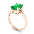 thumbnail image 1 of 2.5ct radiant cut green emerald 18k rose gold Bridal Wedding Engagement Promise Anniversary Ring for Women size 11, 1 of 7