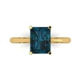 thumbnail image 1 of Clara Pucci 14K Yellow Gold Solid Gold LondonBlueTopaz Solitaire Anniversary Ring for Women - 2.5 cttw Radiant Cut, 1 of 8