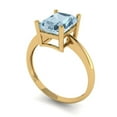 thumbnail image 1 of 2.5ct radiant cut natural sky blue topaz 18k yellow gold Bridal Wedding Engagement Promise Anniversary Ring for Women size 9.25, 1 of 7