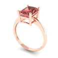 thumbnail image 1 of 2.5ct radiant cut red natural garnet 14k rose gold Bridal Wedding Engagement Promise Anniversary Ring for Women size 8.5, 1 of 7