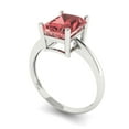 thumbnail image 1 of 2.5ct radiant cut red natural garnet 14k white gold Bridal Wedding Engagement Promise Anniversary Ring for Women size 5.5, 1 of 7