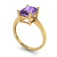 thumbnail image 1 of 2.5ct radiant cut alexandrite 18k yellow gold Bridal Wedding Engagement Promise Anniversary Ring for Women size 9.75, 1 of 7