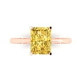 thumbnail image 1 of Clara Pucci 14K Rose Gold Solid Gold Yellow Solitaire Anniversary Ring for Women - 2.5 cttw Radiant Cut, 1 of 8