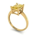 thumbnail image 1 of 2.5ct radiant cut yellow natural citrine 18k yellow gold Bridal Wedding Engagement Promise Anniversary Ring for Women size 8.25, 1 of 7