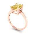 thumbnail image 1 of 2.5ct radiant cut yellow Zircon 14k rose gold Bridal Wedding Engagement Promise Anniversary Ring for Women size 4.25, 1 of 7