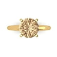 thumbnail image 1 of 2.5 ctw Solitaire Anniversary Ring for Women | Round Cut Yellow Moissanite | Hyperallergenic Solid 18K Yellow Gold, 1 of 5