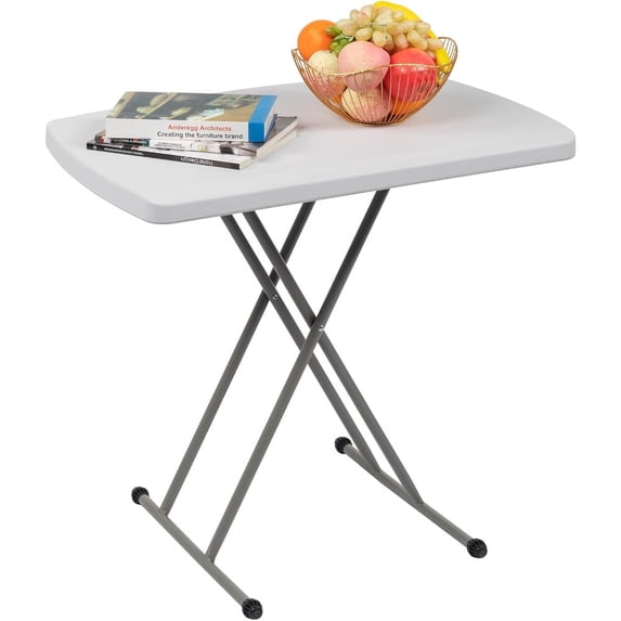 2.5ft Folding Table - Adjustable Height Indoor Outdoor Plastic Table ...
