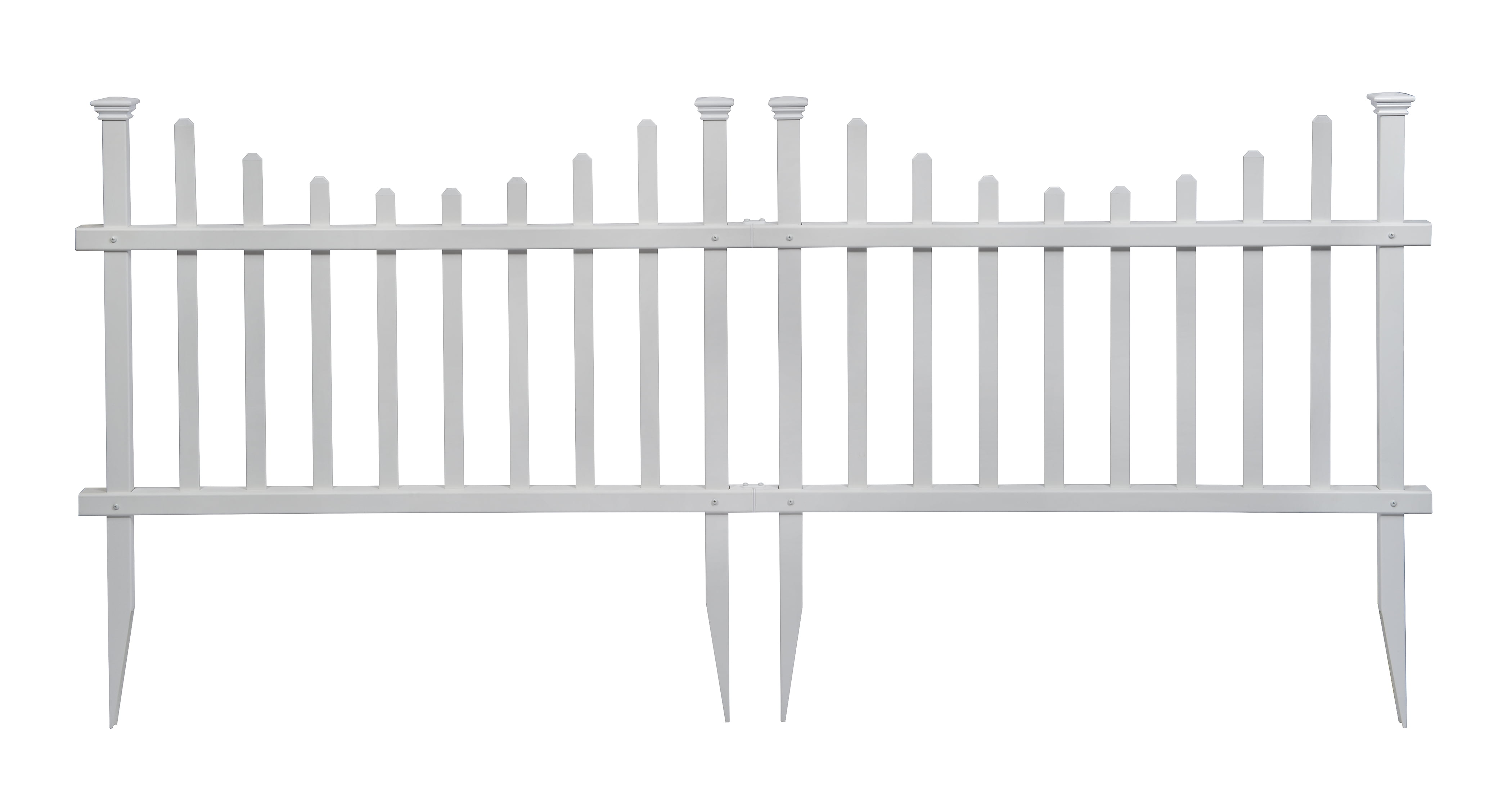 2.5ft H x 3.5ft W (2 Panels) No Dig Zippity Washington Fence Kit, White Vinyl Picket Fence Panels, Easy DIY Decorative Fencing for Yard, Patio, or Deck, Temporary Outdoor Border for Garden, ZP19048