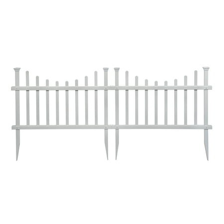 2.5ft H x 3.5ft W (2 Panels) No Dig Zippity Washington Fence Kit, White Vinyl Picket Fence Panels, Easy DIY Decorative Fencing for Yard, Patio, or Deck, Temporary Outdoor Border for Garden, ZP19048