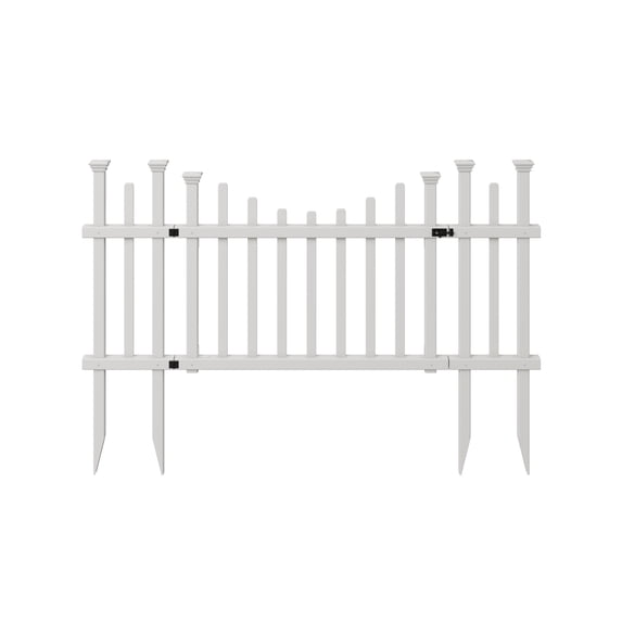 Zippity Outdoor Products Washington Vinyl No-Dig Gate Kit w/ Fence Wings (30in H x 60 1/2in W)