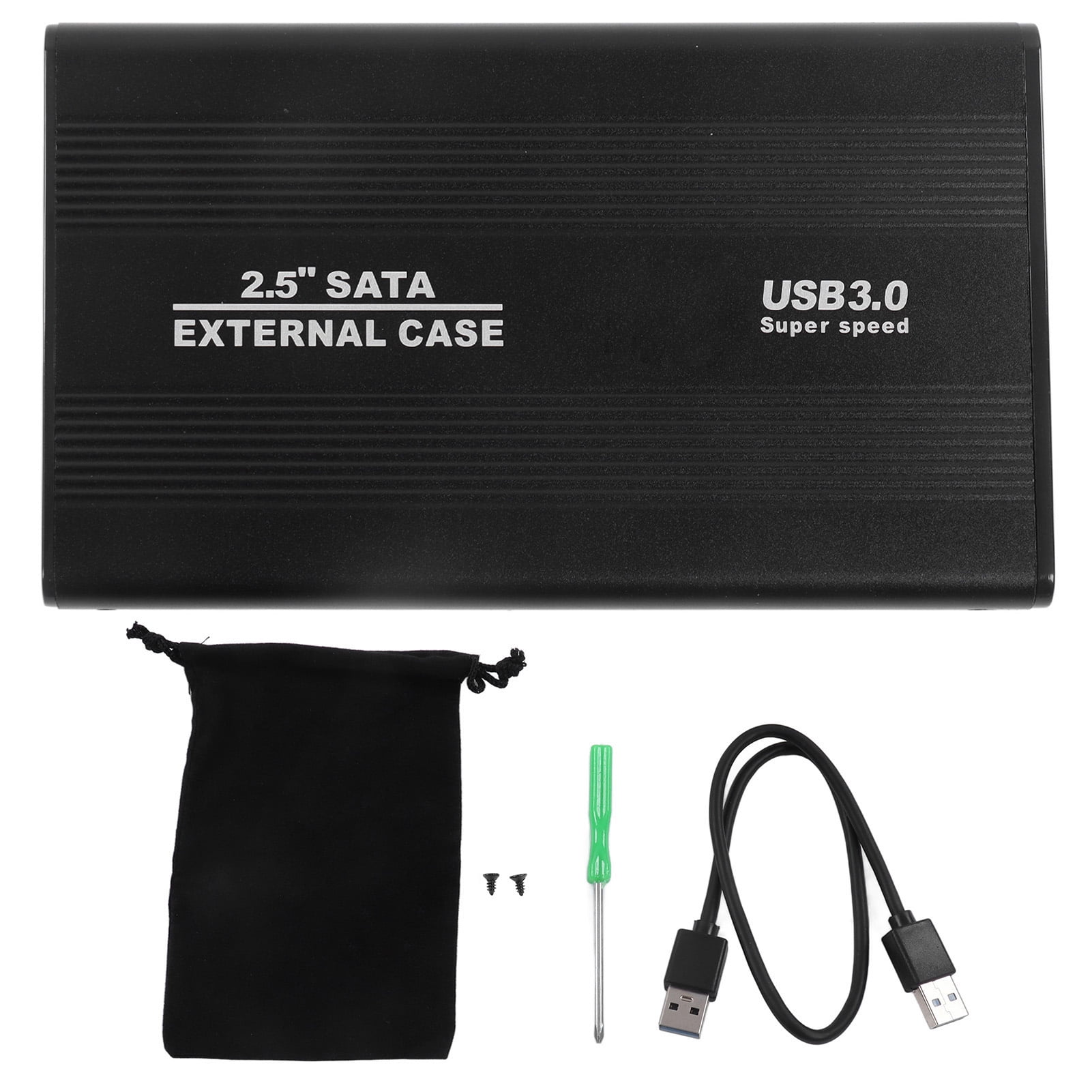 2.5in 4TB Hard Drive Enclosure with LED Indicators, Aluminum Housing, Hot Swappable, 5Gbps USB 3.0 Port, External HDD Case - Black