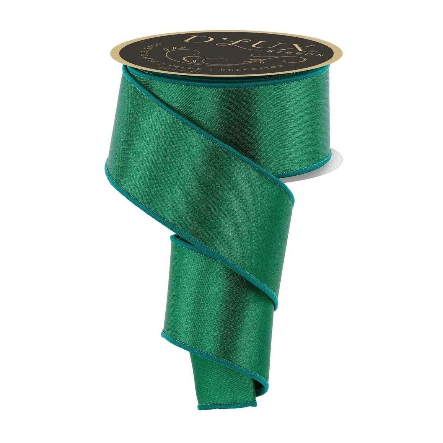 2.5in Satin Fused Ribbon: Emerald Green (10 Yards)