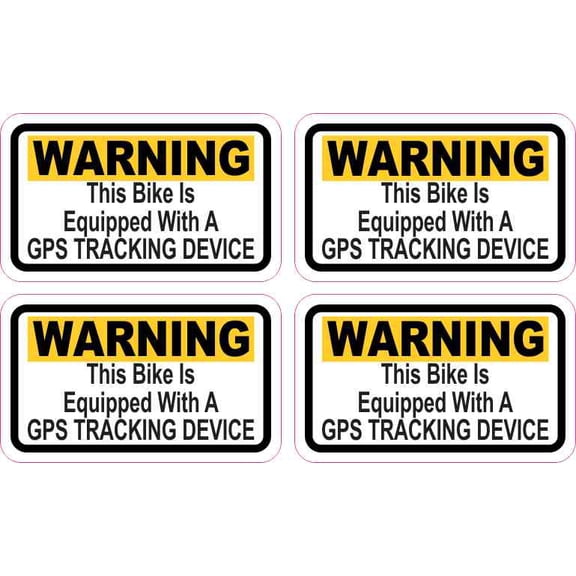 2.5in x 1.5in Bike Equipped with GPS Tracking Stickers