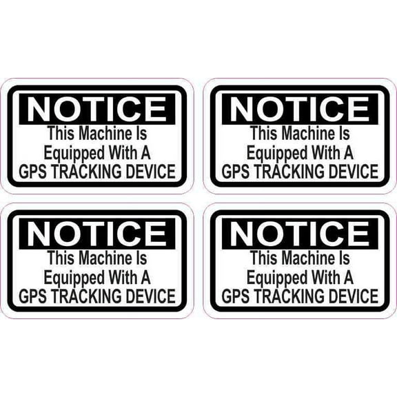 2.5in x 1.5in Machine Equipped with GPS Tracking Stickers