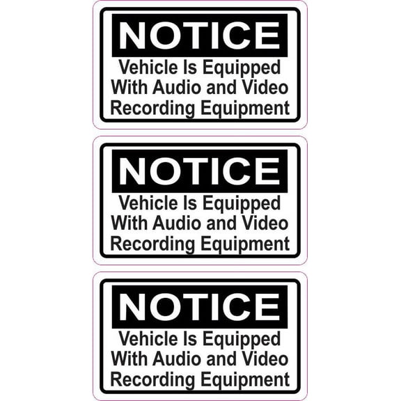 2.5in x 1.5in Notice Audio and Video Recording Stickers