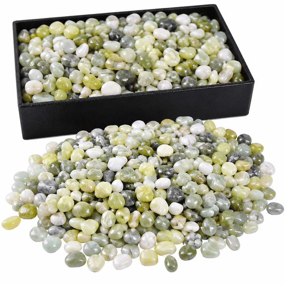 2.5lb Small Pebbles for Indoor Plants, 3/8 Inch Decorative Jade Rocks