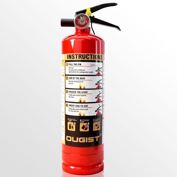 Ougist ABC Fire Extinguisher for Home, 2.5lb Small Fire Extinguisher for Kitchen & Garage, Vehicle Fire Extinguisher for Truck, Car and Boat, Professional Safety Grade, Red