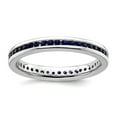 thumbnail image 1 of 2.5mm 925 Sterling Silver Channel set Stackable Polished Created Sapphire Ring Size 5 Stackable Ring for Women, 1 of 2