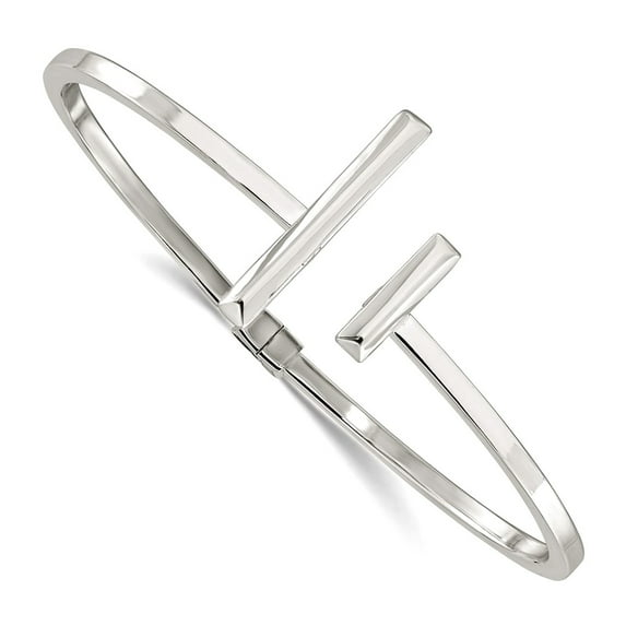 2.5mm 925 Sterling Silver Polished Bars Hinged Cuff Bangel Bracelet Cuff Bracelet for Women